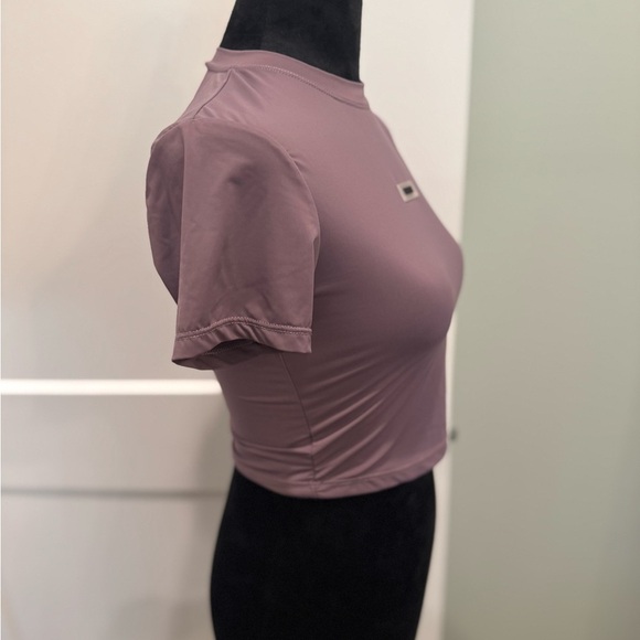 Usforsk purple crop top athletic dry fit short sleeve y2k - Picture 2 of 6
